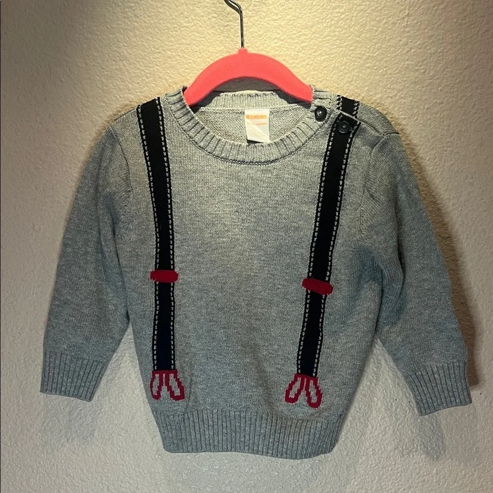 Gymboree Baby Boy’s Suspender Crewneck Sweater Size 12-18 Months